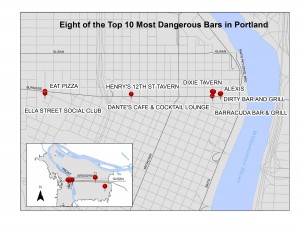 The Most Dangerous Bars in Portland Oregon GIS