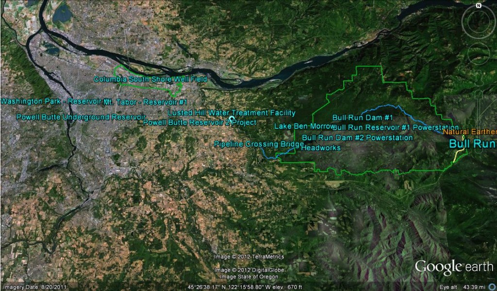 Bull Run Watershed Google Earth